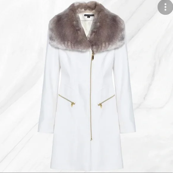 Vía spiga coat with fur collar - Picture 2 of 6